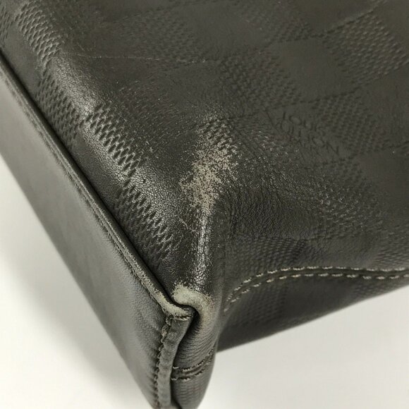 LOUIS VUITTON Gray Damier Leather Tote Bag - Picture 9 of 16